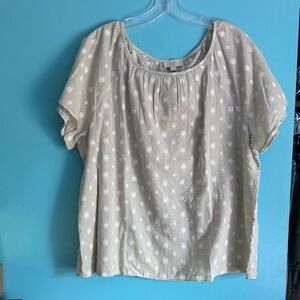LOFT Mint Green Patterned Blouse